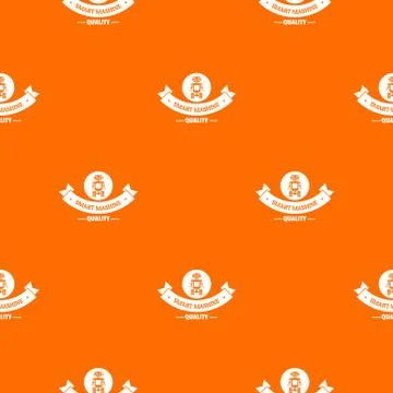 Robot smart pattern vector orange Stock Illustration