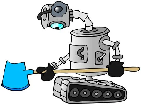 Robot snow shovel Illustrazione stock