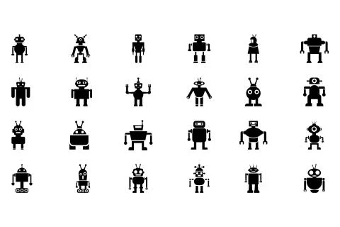Robot Solid Vector Icons Stock Illustration