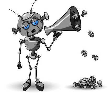 Robot with Speaker Illustrazione stock