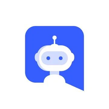 Robot in speech bubble vector icon Stock Illustration