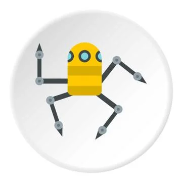 Robot spider icon circle Stock Illustration