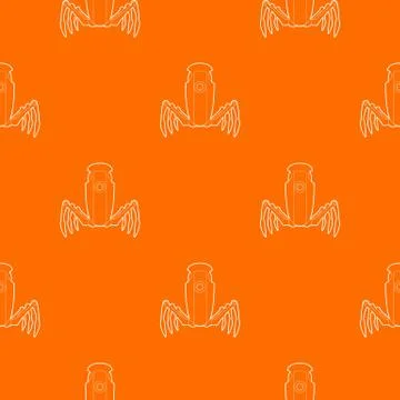Robot spider pattern vector orange Stock Illustration