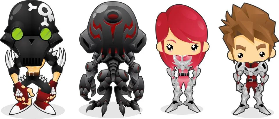 Robot Squad Stock Illustration