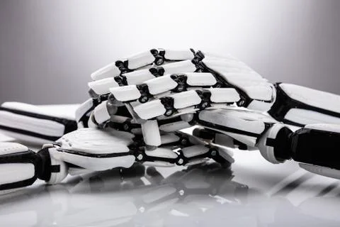 Robot Stacking Their Hands Stockfoto's