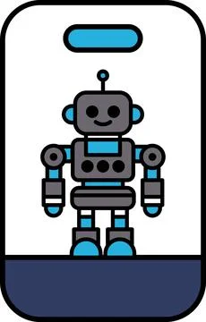 A robot is standing in a clear case Stock-Illustration