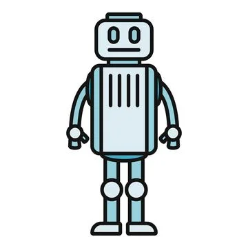 Robot standing looking forward representing artificial intelligence 库存插图