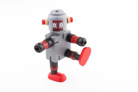 Robot standing one leg Stock Photos