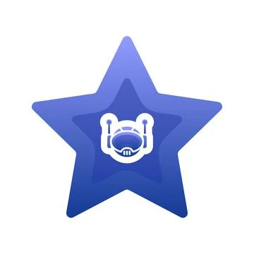 Robot star gradient logo design template icon Stock Illustration