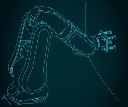 Robot with suction cups illustration Stock Illustration