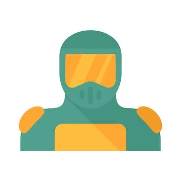 Robot superhero icon flat isolated Stock Illustration