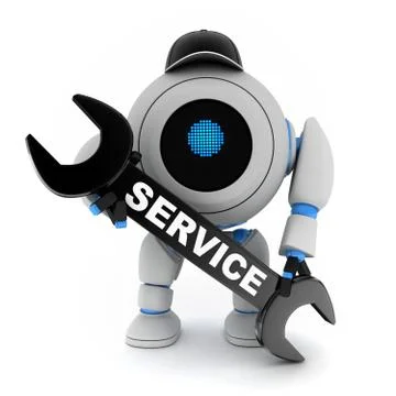 Robot support on white background (done in 3d) Illustrazione stock