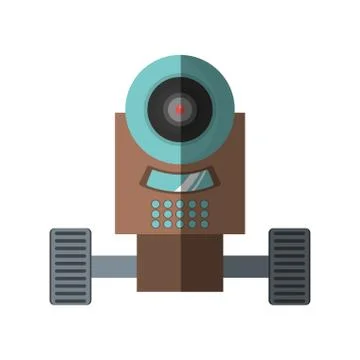 Robot surveillance machine information shadow Illustrazione stock