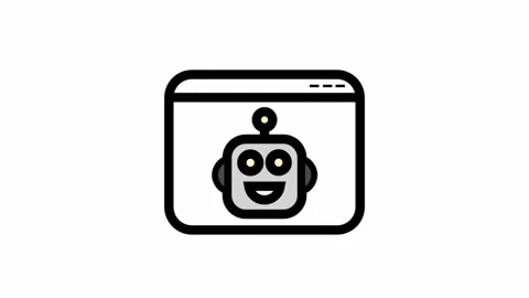 Robot symbol - artificial intelligence icon animation 库存影片 335284572