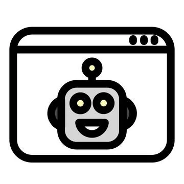 Robot symbol - artificial intelligence icon Иллюстрация