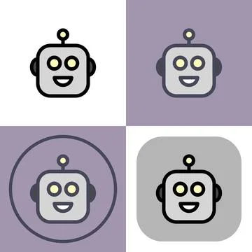 Robot symbol - artificial intelligence icon 스톡 일러스트