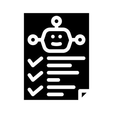 Robot task list glyph icon vector illustration Illustrazione stock