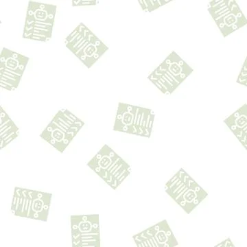 Robot task list glyph vector seamless pattern Stock Illustration