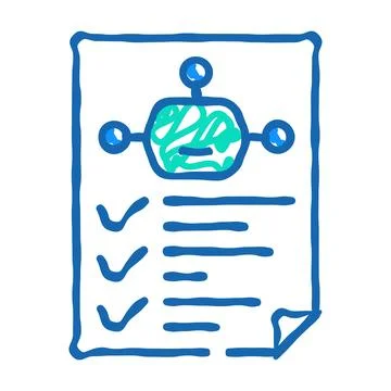 Robot task list icon doodle illustration Stock Illustration
