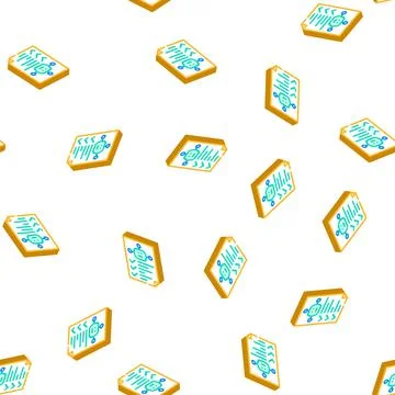 Robot task list isometric icon seamless pattern 스톡 일러스트