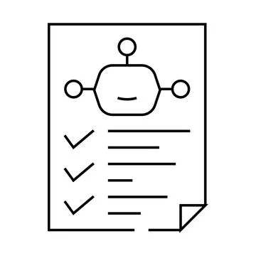 Robot task list line icon vector illustration Stock Illustration