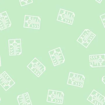 Robot task list line vector seamless pattern Illustrazione stock