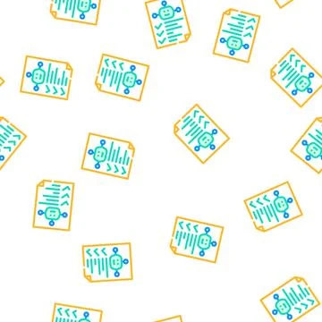 Robot task list vector seamless pattern Stock Illustration