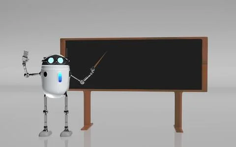 Robot teacher 3d render. Stock Photos
