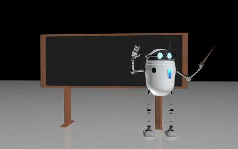 Robot teacher 3d render. Stock Photos