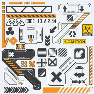 Robot Tech Elements Illustrazione stock