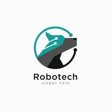 Robot tech logo, dog icon logo Stock Illustration