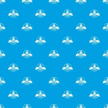 Robot tech pattern vector seamless blue Illustrazione stock