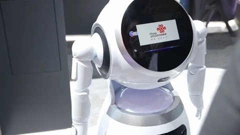 A Robot At a Technology Fair Stock-Footage 126984329