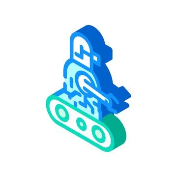 Robot technology isometric icon vector illustration 스톡 일러스트
