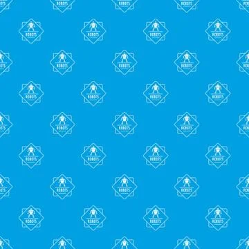 Robot technology pattern vector seamless blue 스톡 일러스트