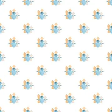 Robot technology seamless pattern showing artificial intelligence growth Stock Illustration