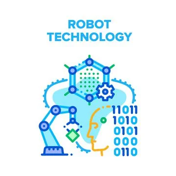 Robot Technology Vector Concept Color Illustration Stock Illustration