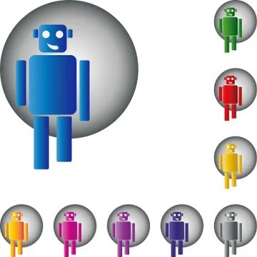 Robot, technology, vision, internet, logo Stock Illustration