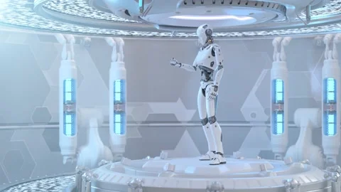 Robot testing itself Stock Footage 239811919