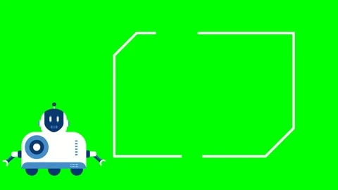 Robot with text box on green screen Stock Footage 239813071