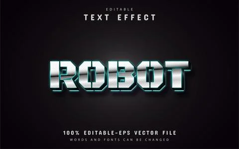 Robot text effect Stock Illustration