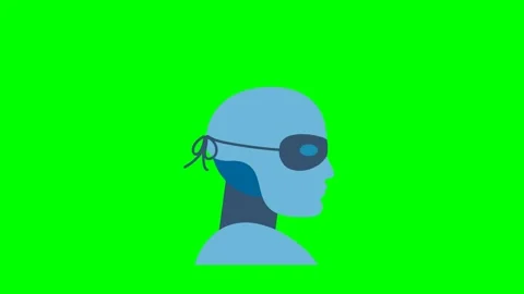 Robot thief icon. Masked thief black icon. Mask superhero carnival or opera AI Vidéo 343080489