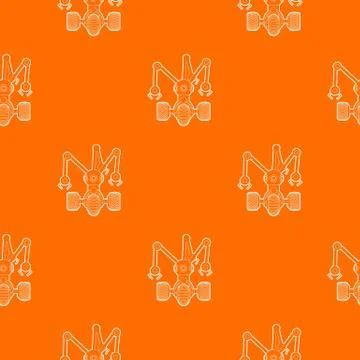 Robot with three tentacle pattern orange Illustrazione stock