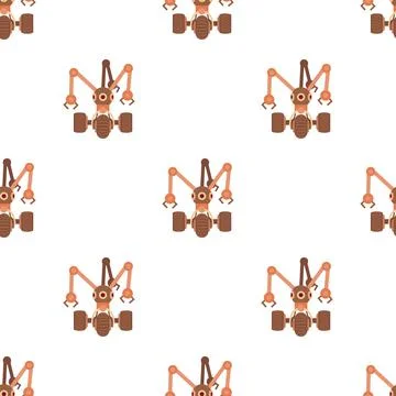 Robot with three tentacle pattern seamless vector イラスト素材