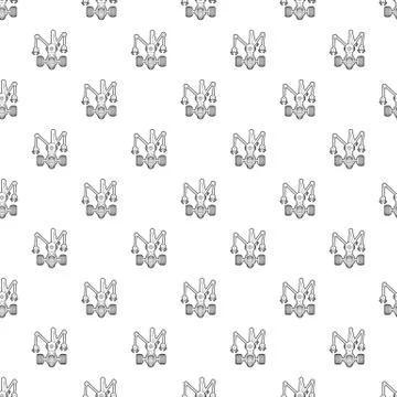 Robot with three tentacle pattern vector seamless Illustrazione stock