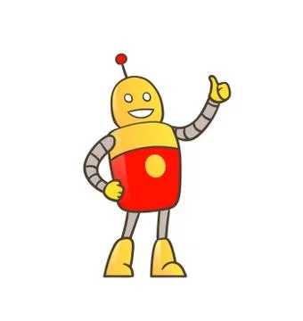 Robot with thumb up Stock-Illustration