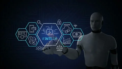 Robot touching Fin-tech and various Stock Video Pond5