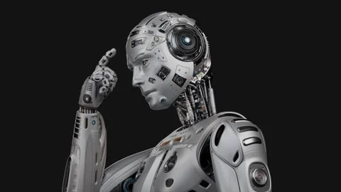 Robot touching head Video stock 257183591