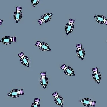 Robot a touchscreen vector seamless pattern Stock Illustration
