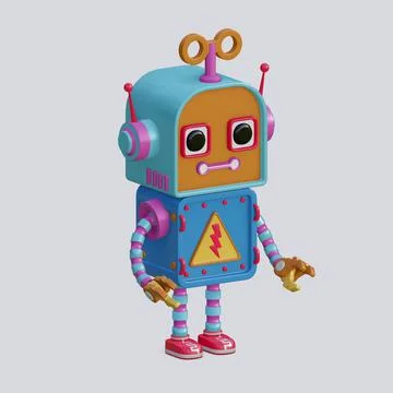 Robot toy , 3D Generate Stock Illustration
